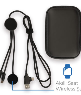 KL70C Işıklı Logo Şarj Kablosu (Çantalı)
