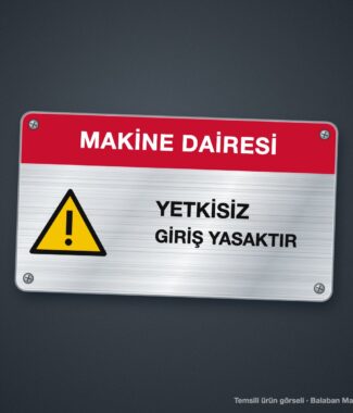 AS-02 Asansör Makine Dairesi Etiketi – temsili ürün görseli