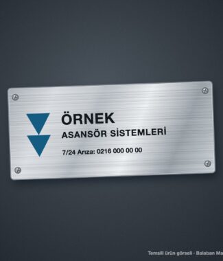 AS-05 Asansör Firma Logo Plakası – temsili ürün görseli