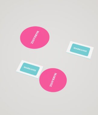 Bas-kes sticker seti — temsili etiket görseli