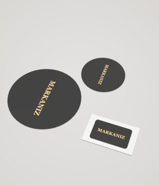 Bas-kes vinil sticker — temsili etiket görseli