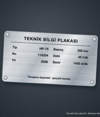 MK-02 Delikli Montajlı Makine Plakası – temsili ürün görseli