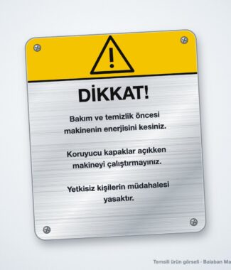 MK-05 Uyarı ve Talimat Plakası – temsili ürün görseli