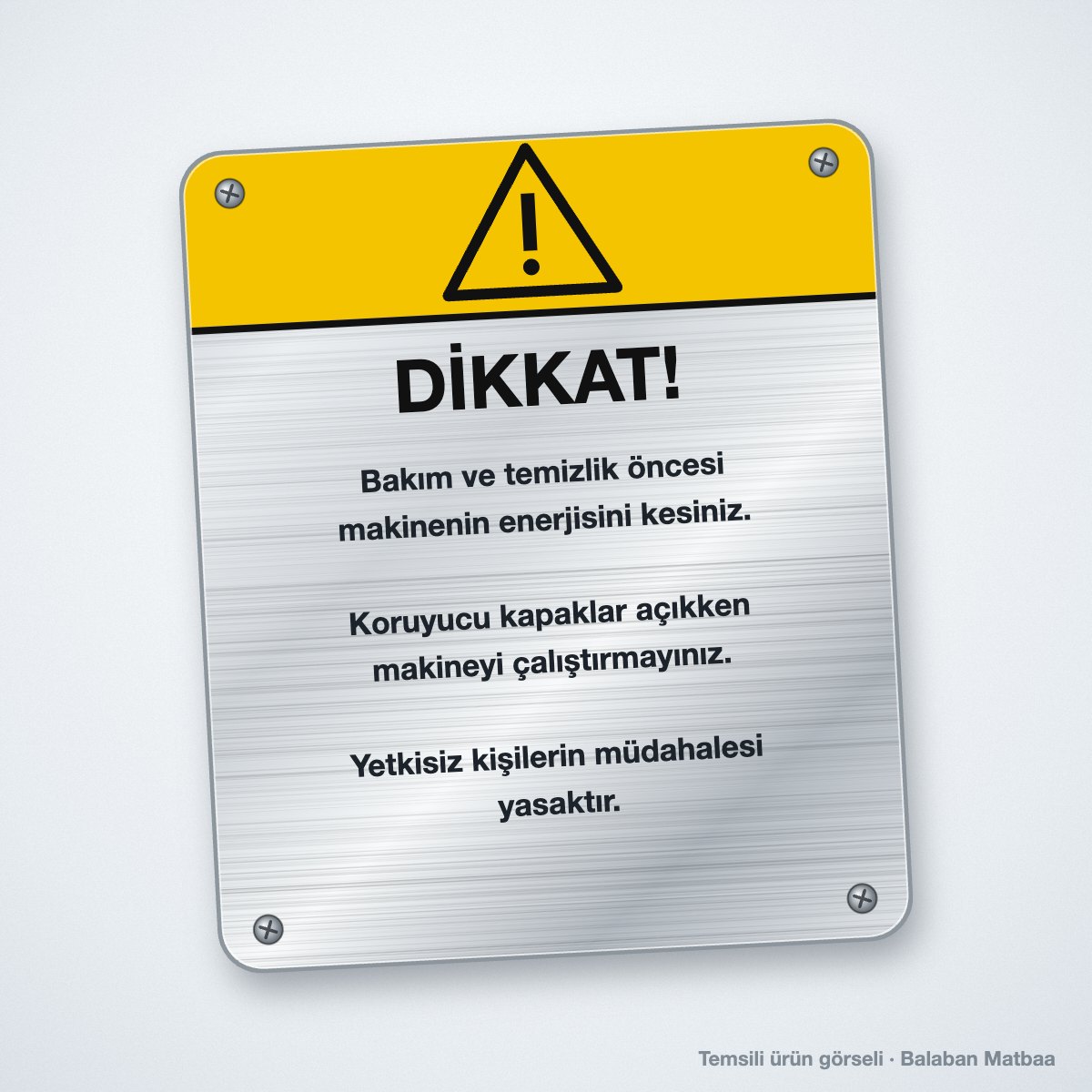 MK-05 Uyarı ve Talimat Plakası MK-05 Uyarı ve Talimat Plakası – temsili ürün görseli